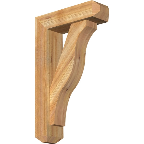 Ekena Millwork Funston Craftsman Rough Sawn Bracket w/ Offset Brace, Western Red Cedar, 6"W x 20"D x 32"H BKT0604X20X32FST04RWR - main